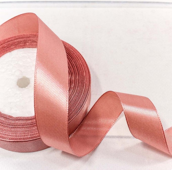 Лента Атласная Сатин 2см 23м Пыльно-розовый