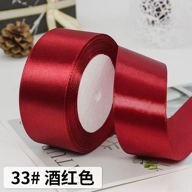 Лента атласная, 40 мм × 23 ± 1 м, цвет: бордовый 33#