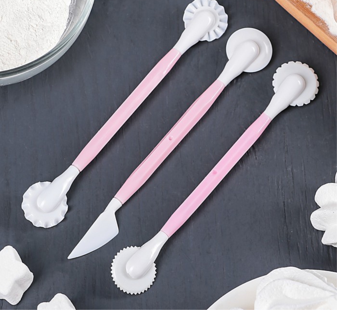 Набор для моделирования кондитерских украшений, 3 шт, цвет МИКС