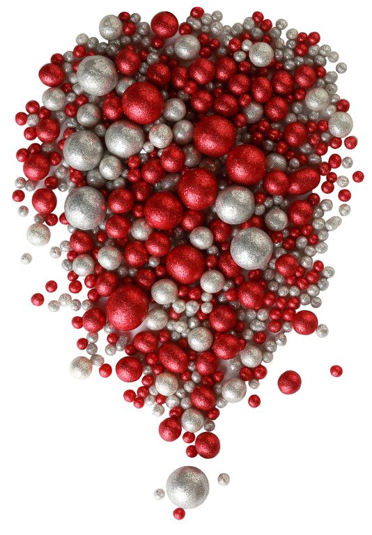 Драже зерновое 50 гр Красный/Серебро блеск #713