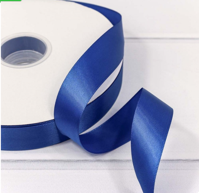 Лента Атласная Тёмно-синий 2,5см*100ярд