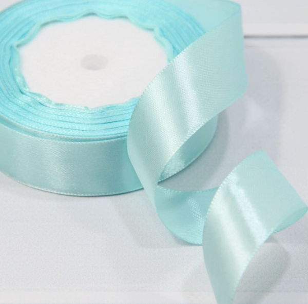 Лента атласная, 25 мм × 23 ± 1 м, цвет нежно-голубой №78
