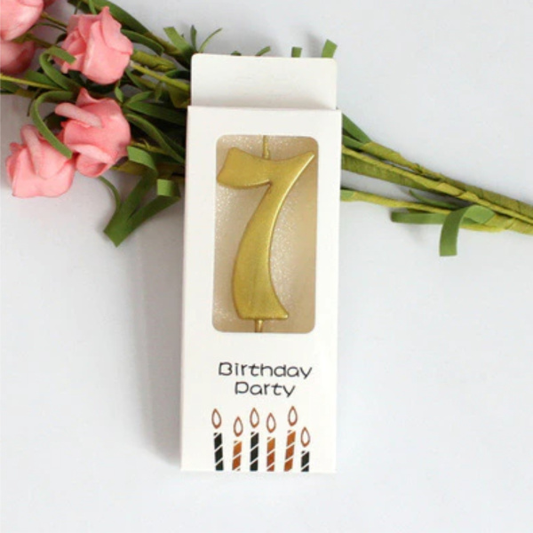 Свеча для торта "Цифра 7" Золотая 5,5см