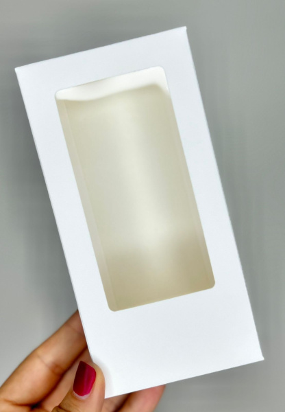 Коробка 155*75*25 мм (белая) под дубайский шоколад с окном