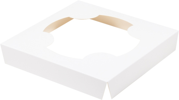 Ложемент 155х155х25 мм под кулич (белый), картон (бумага)