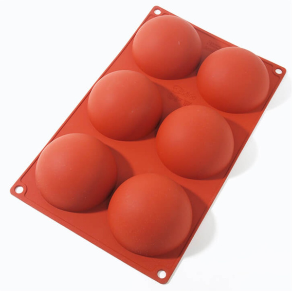 Форма силиконовая полусфера для шоколада 6,5см на 6 шт