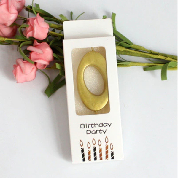 Свеча для торта "Цифра 0" Золотая 5,5см