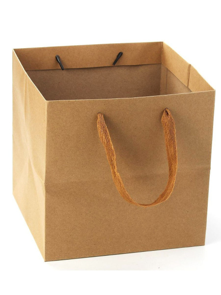Пакет картонный Крафт с ручками 30х30х30 см