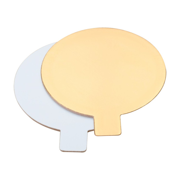 подложка D80-1,5мм 25шт золото/белое с держателем круг