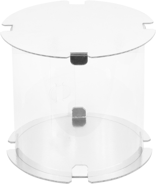 Коробка для торта прозрачная ТУБУС диам.160мм выс.160мм (белая)
