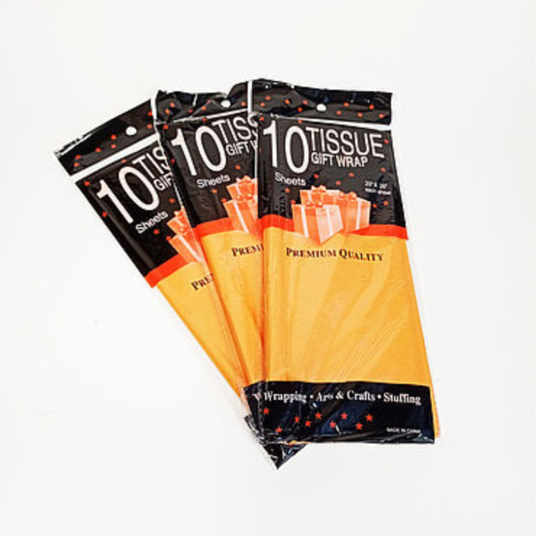 Бумага тишью оранжевый 55х66 см 10шт