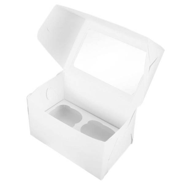 Упаковка белая 160x100x100мм, на 2 капкейка