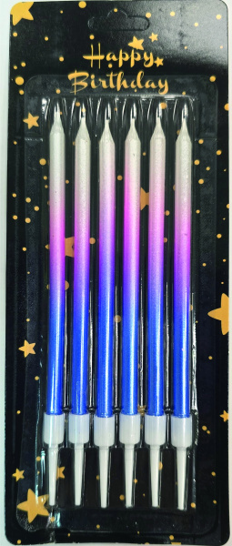 Свеча для торта 6шт, 11см, ( микс 1)