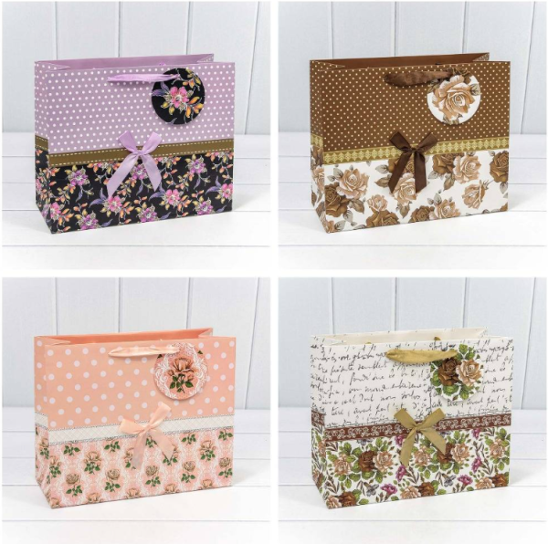 ПАКЕТ ПОДАРОЧНЫЙ "ЛЮКС" (МИКС) 23*18*10см 1шт