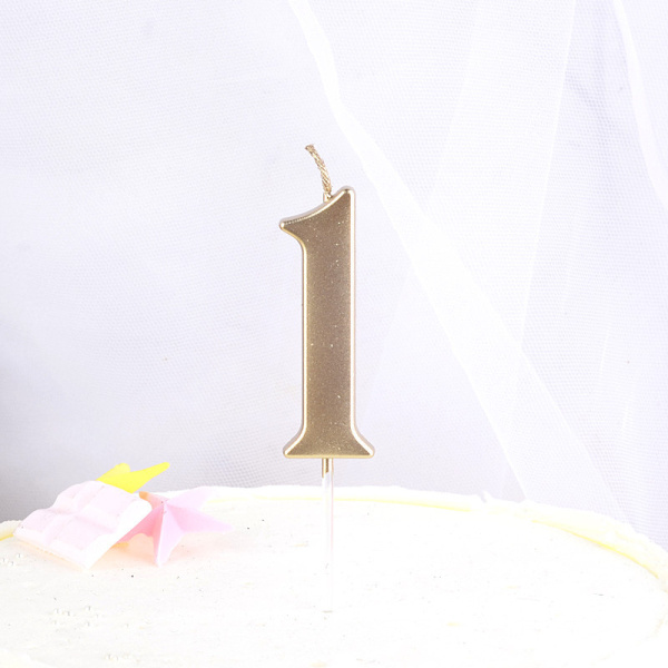 Свеча для торта "Цифра 1" Шампанское 5,5см