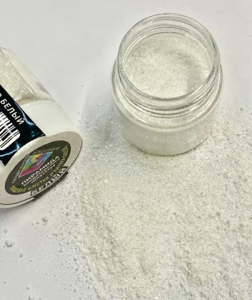 Блестки пищевые (глитер), белые, Пирамида 5г