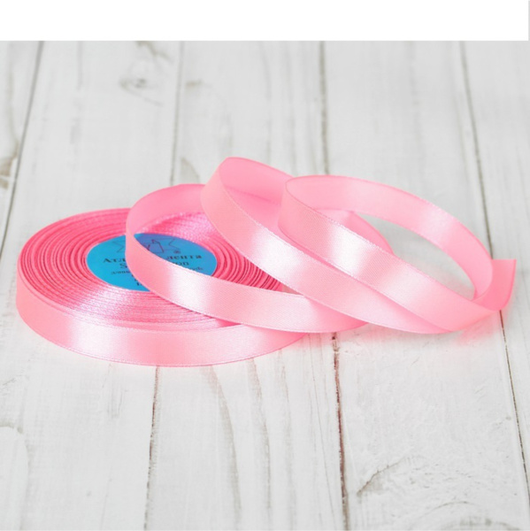 Лента атласная, 12 мм × 23 ± 1 м, цвет розовый №04