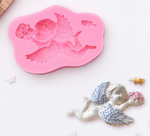 Молд силиконовый «Ангел с букетом», 9,3×6×1,9 см