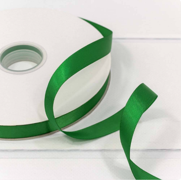 ЛЕНТА АТЛАСНАЯ ЗЕЛЕНЫЙ ПОЛИЭСТЕР КЛАСС А 1,5СМ*100ЯРД