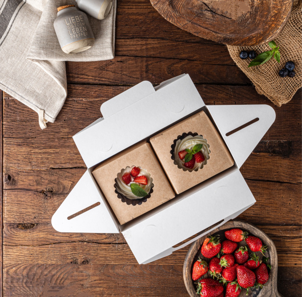 Упаковка для рулета с ручкой, 290x143x98мм. цвет крафт OSQ BOX WITH HANDLE