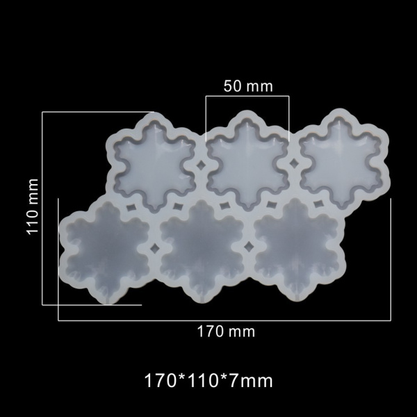 Силиконовая форма для леденцов "Снежинки"