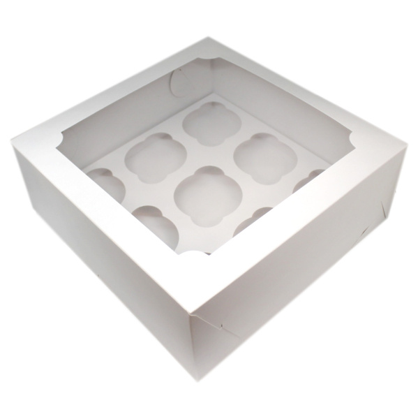 Упаковка белая 250x250x100мм, на 9 капкейков