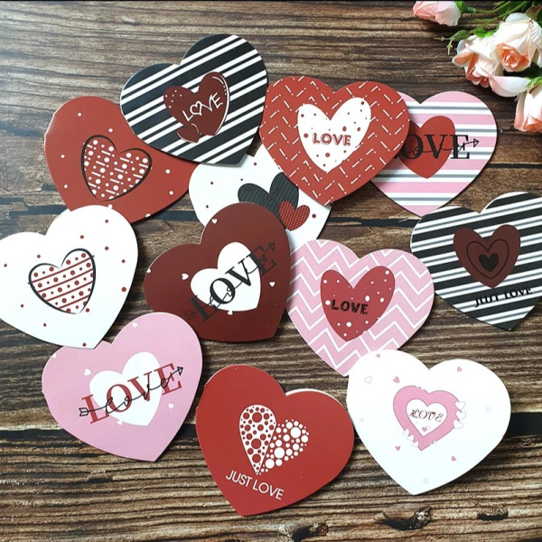 ОТКРЫТКА-ВАЛЕНТИНКА СЕРДЦЕ 1шт В АССОРТИМЕНТЕ