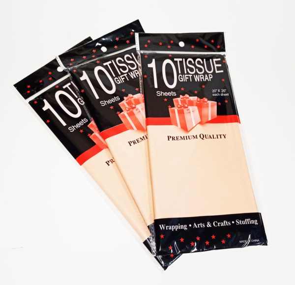 Бумага тишью Персиковый 55х66 см 10шт