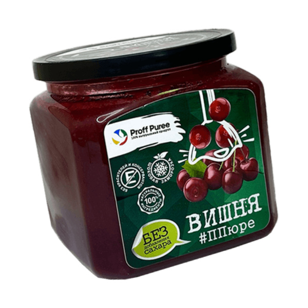 Пюре Вишня, без сахара "Proff Puree" 0,5 кг.