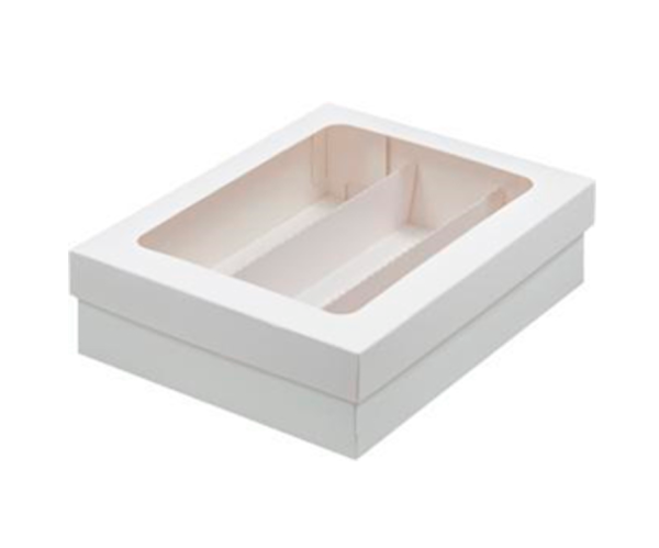 Коробка для макарон на 3 ряда с окошком и ложементом 210*165*55 мм