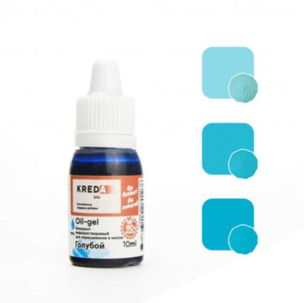 Голубой Краситель Oil-gel 07, жирорастворимый Kreda