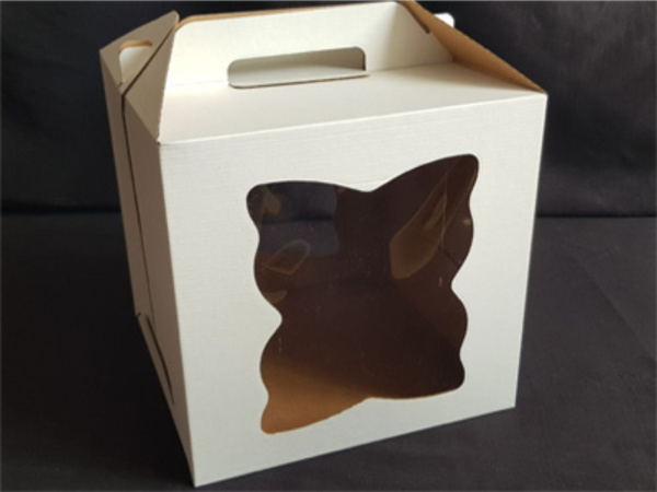 Коробка 26х26х28см для торта с ручками с окном бабочка