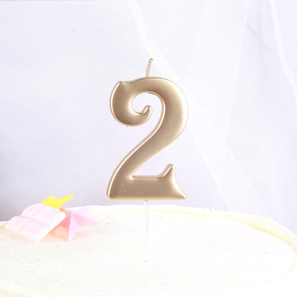 Свеча для торта "Цифра 2" Шампанское 5,5см