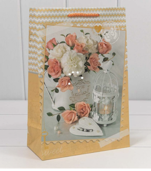 ПАКЕТ ПОДАРОЧНЫЙ МАТОВЫЙ Сердце 20*30*10см 1шт