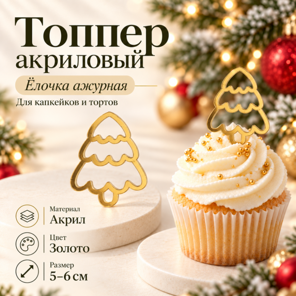 Топпер акриловый Ёлочка ажурная