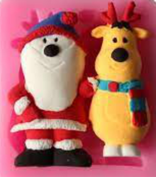 Молд силиконовый "Санта и Олень"