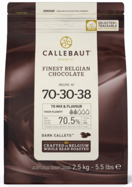 Горький бельгийский шоколад 70.5% Barry Callebaut 2,5 кг 70-30-38-RT-U71