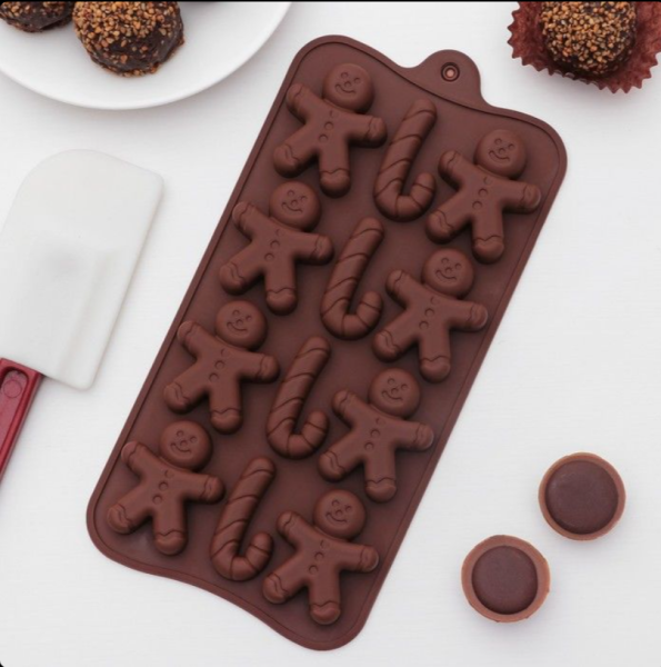 Форма силиконовая "Пряничный человечек и трость"