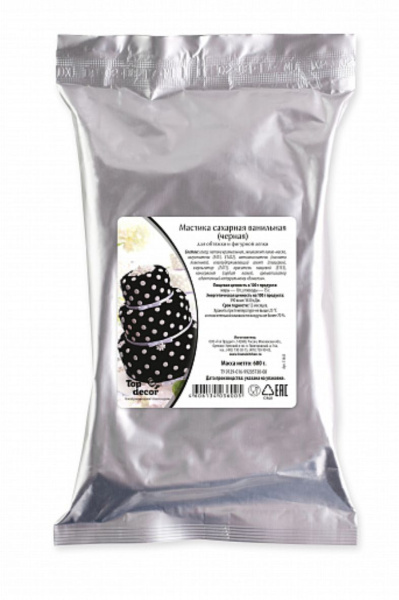 Мастика сахарная Топ Декор, цвет черный, 0,6 кг