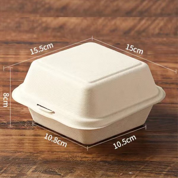 Коробка для бенто-торта из сахарного тростника 450мл 155*150*8см крафт