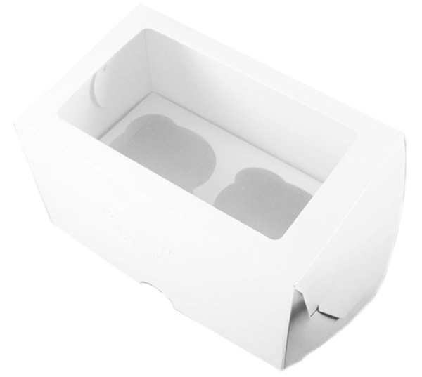 Упаковка белая 160x100x100мм, на 2 капкейка