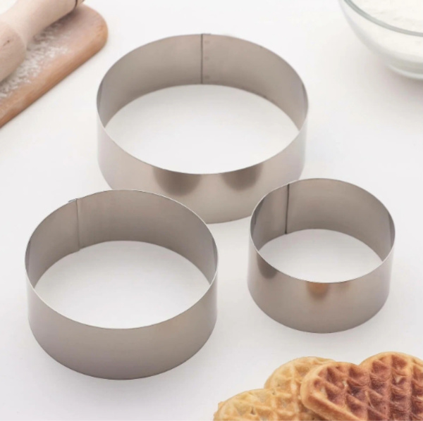 Набор колец для выпечки 12см 10см 8см высота 6см