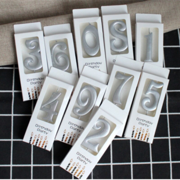 Свеча для торта "Цифра 5" Серебряная 5,5см