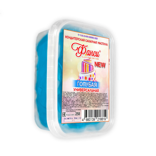 Мастика сахарная Фанси, голубая 0,25кг