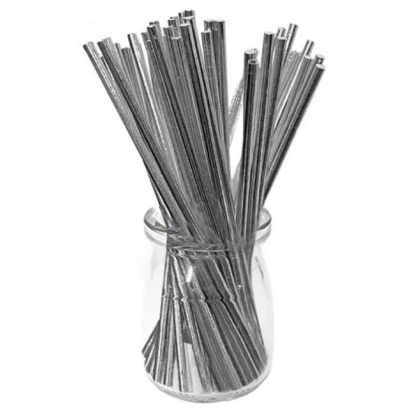 Палочки 15см, 10шт для кейк-попсов серебряные