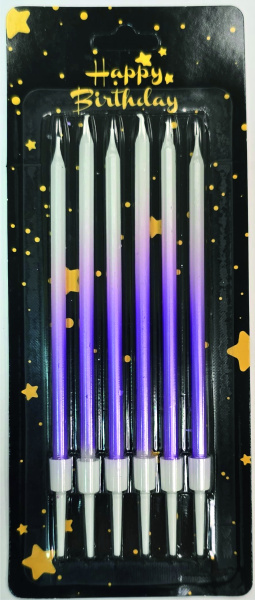 Свеча для торта 6шт, 11см, ( микс 5 )