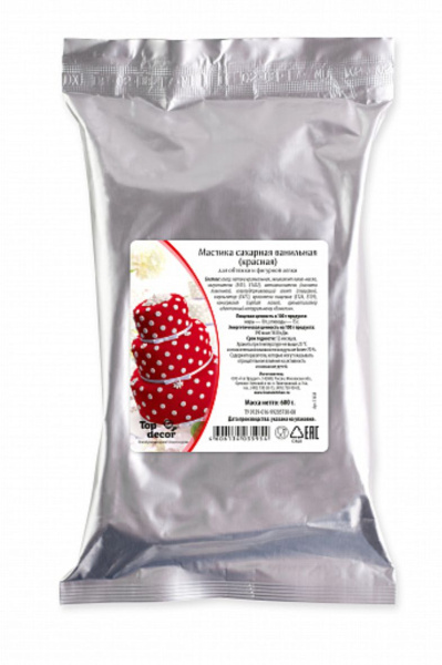 Мастика сахарная Топ Декор, цвет красный, 0,6 кг
