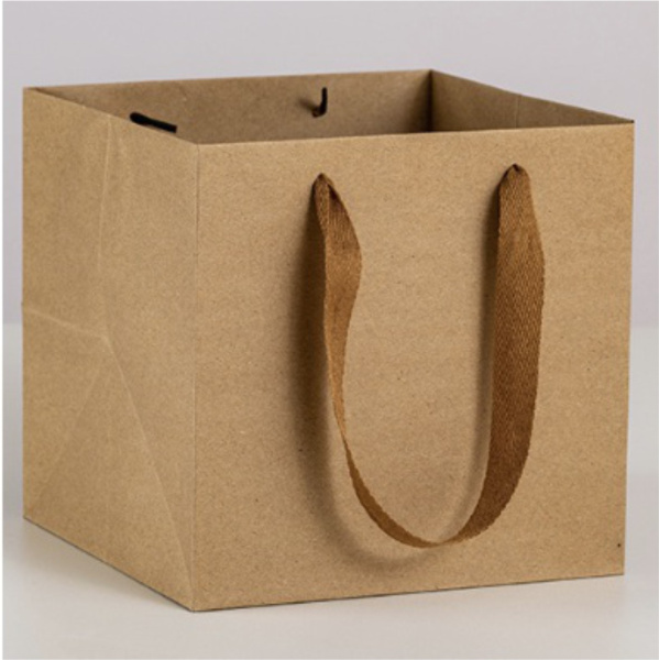 Пакет картонный Крафт с ручками 35х35х35 см
