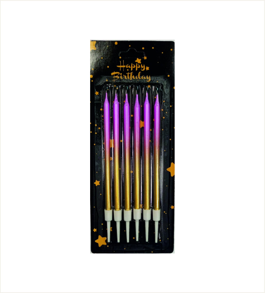 Свеча для торта 6шт, 11см, ( микс 6 )