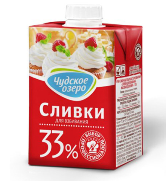 Сливки чудское озеро 33% 200 мл